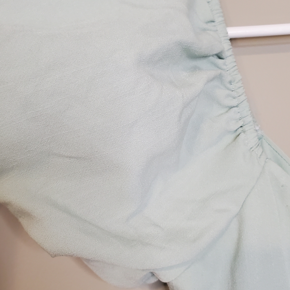 Altar'd State Women's Elegant Teal Puff Sleeve Mini Dress Size Small - Picture 6 of 9